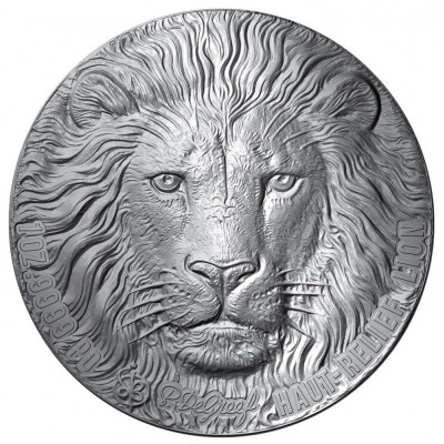 Ivory Coast LION series BIG FIVE MAUQUOY HAUT RELIEF 200 Francs Palladium coin 2020 Ultra High Relief Antique finish 1 oz